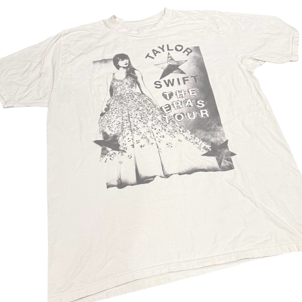 Taylor swift eras tour t shirt merch Large white womens distressed